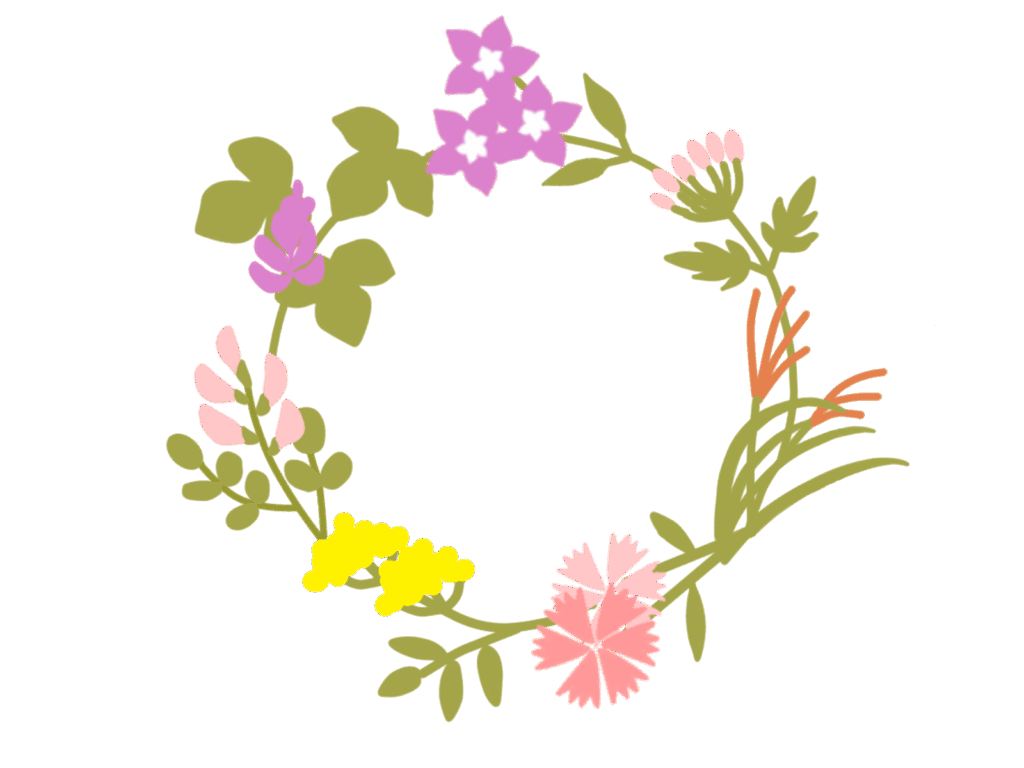 花の輪のイラスト